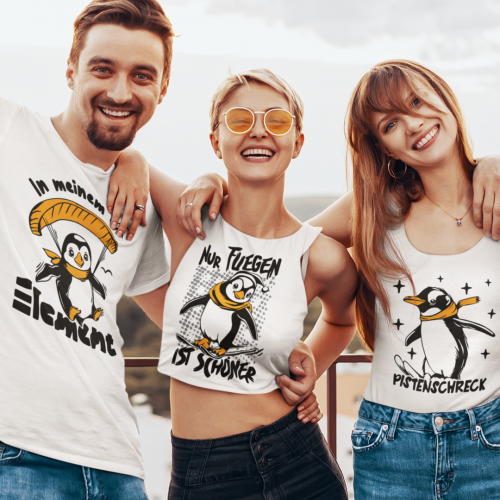 Lustiges Pinguin Bundle - Plotterdatei Skifahren Fallschirmspringen