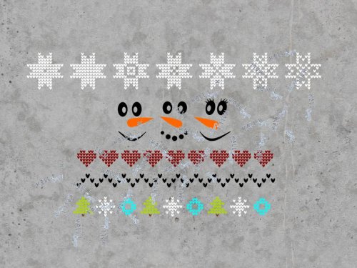 Weihnachtskugeln, Schneemann, Flocke und Co. -Plotterdatei